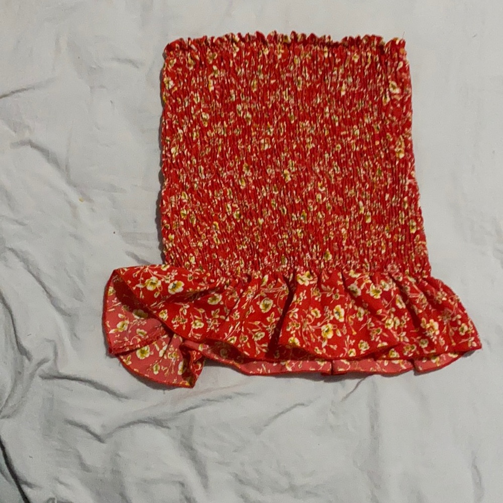 Red flower skirt